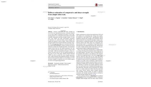 Indirect estimation of compressive and shear strength from simple index tests